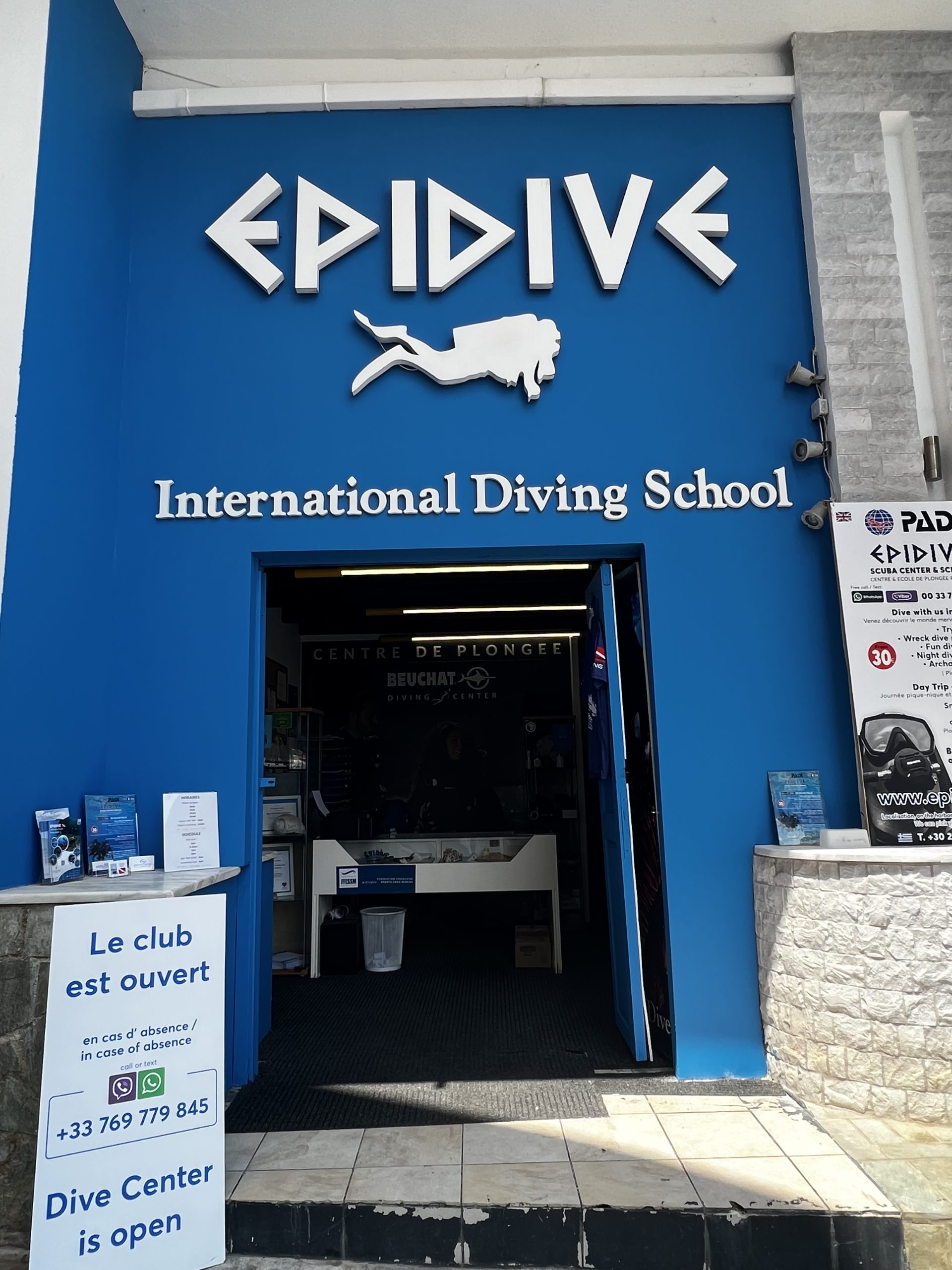 bureau Epidive club de plongée français en grèce